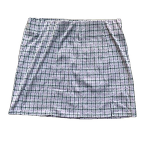 NWT American Eagle Purple Plaid Super Stretch Schoolgirl Mini Skirt Women Large
